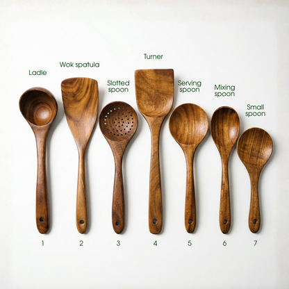 Teak Wood Utensil Set