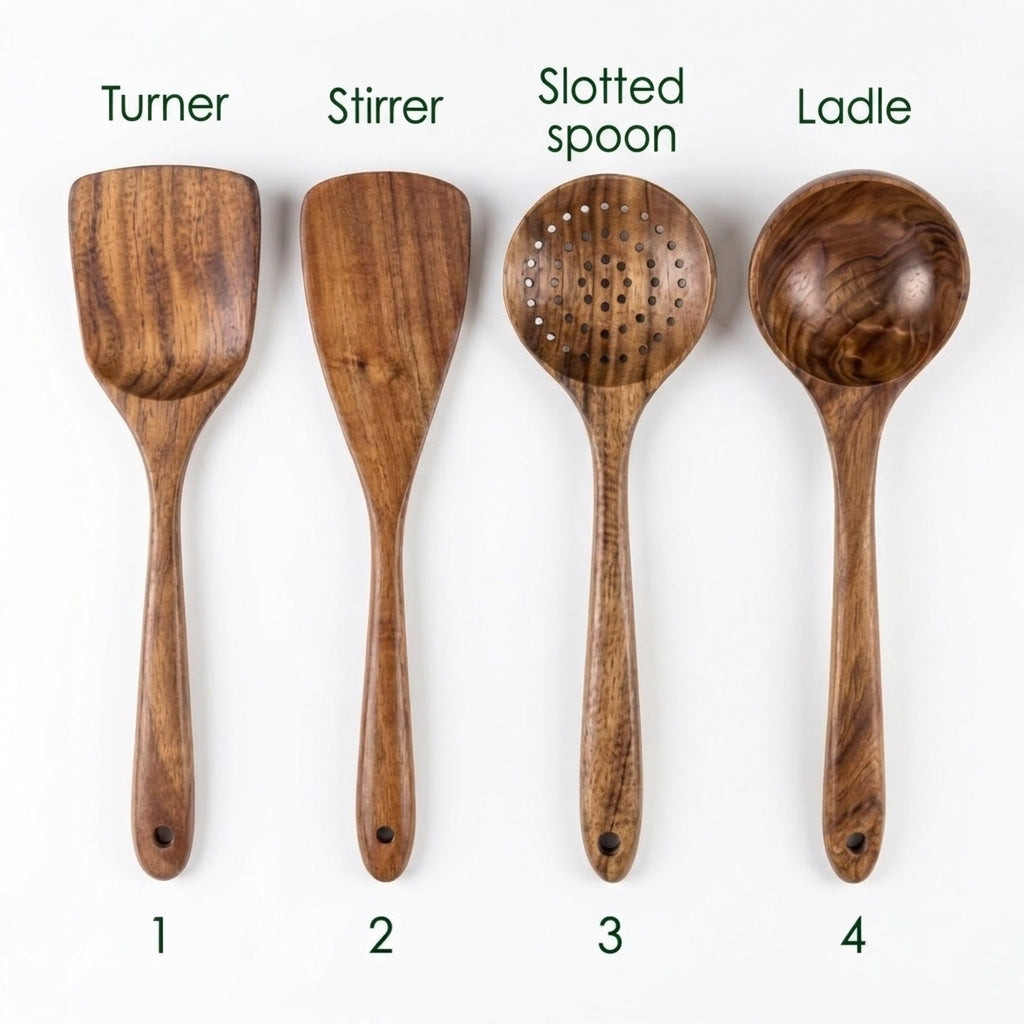 Teak Wood Utensil Set